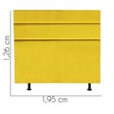 Ver imagem 3 de Cabeceira Estofada Cama Box King 195cm Argentina Corino Amarelo- Mabe Magazine