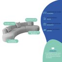 Ver imagem 4 de Kit Sofá Modular 4 Lugares Moderno Curvo Orgânico Duna Linho Cinza Claro