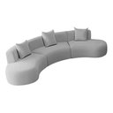 Ver imagem 1 de Kit Sofá Modular 4 Lugares Moderno Curvo Orgânico Duna Linho Cinza Claro