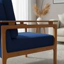 Ver imagem 2 de Kit 2 Poltronas Yasmin para Sala de Estar ou Varanda Gourmet Decorativa Estofada em Veludo:azul