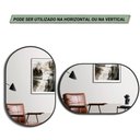 Ver imagem 2 de Espelho Brillare Decorativo Oval 80x50 com Borda em Couro + Suporte Preto