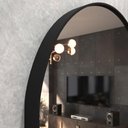 Ver imagem 4 de Espelho Brillare Decorativo Oval 80x50 com Borda em Couro + Suporte Preto