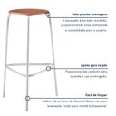 Ver imagem 6 de Kit 4 Banquetas para Cozinha com Base de Aço Cumbuca