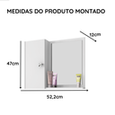 Ver imagem 6 de Conjunto Completo para Banheiro Espelheira Gênova + Gabinete Moderno Premium - Jm3 Móveis:branco