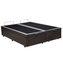Ver imagem 1 de Base Box Bau Casal Bipartido Premium Santo Box Sintético 47x138x188:marrom