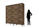 Ver imagem 2 de Roupeiro/Armário/Guarda Roupas/Organizador MONTEMOR Modelo Rústico Com Portas de Correr Calceiro,Cab