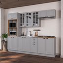 Ver imagem 1 de Armário de Cozinha Modulada Completa Fidelitá Nara 100% MDF 5 Peças 270cm 14 Portas 2 Gavetas sem