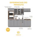Ver imagem 5 de Armário de Cozinha Modulada Completa Fidelitá Nara 100% MDF 5 Peças 270cm 14 Portas 2 Gavetas sem