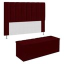 Ver imagem 1 de Kit Cabeceira + Calçadeira Baú Solteiro 90cm Suede Bordô
