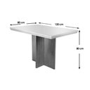 Ver imagem 5 de Mesa para Cozinha Berlim + Tampo Madeirado Vidro Reto 120x80cm Imbuia-off White - Rufato