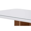 Ver imagem 3 de Mesa para Cozinha Berlim + Tampo Madeirado Vidro Reto 120x80cm Imbuia-off White - Rufato