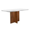 Mesa para Cozinha Berlim + Tampo Madeirado Vidro Reto 120x80cm Imbuia-off White - Rufato - 1