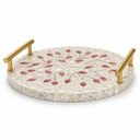 Ver imagem 7 de Bandeja Decorativa Madreperola Redonda com Alça 40x4,5cm