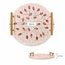Ver imagem 4 de Bandeja Decorativa Madreperola Redonda com Alça 40x4,5cm
