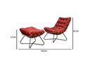 Ver imagem 3 de Poltrona Costela Decorativa com Puff Madeira Eva Preto- Vermelho