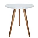 Ver imagem 2 de Kit 2un Mesas de Canto Lateral Redonda para Sala Pé Palito Retrô Branco M a Sorprezo Mesa Lateral