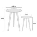 Ver imagem 3 de Kit 2un Mesas de Canto Lateral Redonda para Sala Pé Palito Retrô Branco M a Sorprezo Mesa Lateral