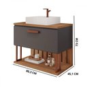 Ver imagem 5 de Armário Gabinete Banheiro 80cm Mdf com Cuba Porta e Nicho Titanium