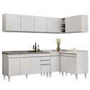 Ver imagem 1 de Armário de Cozinha Modulado de Canto 6 Peças Cp33 com Pia Inox Branco - Lumil Lumil Móveis