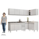 Ver imagem 5 de Armário de Cozinha Modulado de Canto 6 Peças Cp33 com Pia Inox Branco - Lumil Lumil Móveis