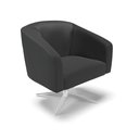 Ver imagem 1 de Poltrona Giratória Stella Corino Preto Base Cromada - D’Rossi