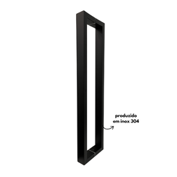 Puxador para Porta Barra Retangular Aço Inoxidavel 60cm Preto - 10