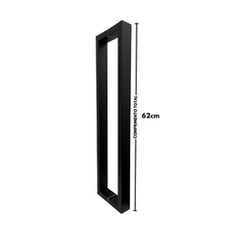 Puxador para Porta Barra Retangular Aço Inoxidavel 60cm Preto - 4