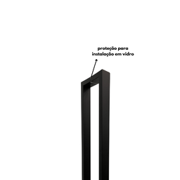 Puxador para Porta Barra Retangular Aço Inoxidavel 60cm Preto - 7