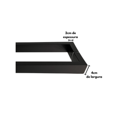 Puxador para Porta Barra Retangular Aço Inoxidavel 60cm Preto - 3