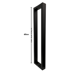 Puxador para Porta Barra Retangular Aço Inoxidavel 60cm Preto - 5