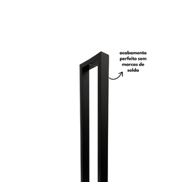 Puxador para Porta Barra Retangular Aço Inoxidavel 60cm Preto - 9