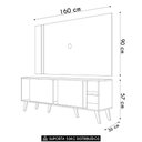 Ver imagem 4 de Estante Painel para Tv 60 Pol 160cm Orla Z10 Off-cinamomo - Mpozenato