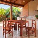 Ver imagem 1 de Conjunto Mesa e 4 Cadeiras de Madeira Maciça Área Gourmet Paris