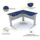 Ver imagem 3 de MESA EM L P/ ESCRITÓRIO 150X150 PANDIN MAXXI - AZUL/CINZA ETP1515