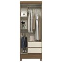 Ver imagem 5 de Guarda Roupa Solteiro 70cm 3 Portas 2 Gavetas Thales Jequitibá/Off S01 - Mpozenato