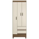 Ver imagem 6 de Guarda Roupa Solteiro 70cm 3 Portas 2 Gavetas Thales Jequitibá/Off S01 - Mpozenato