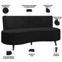 Ver imagem 4 de Sofá Chaise Living 2 Lugares 135cm Sala de Estar Istambul K01 Veludo Preto - Lyam Decor