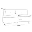Ver imagem 5 de Sofá Chaise Living 2 Lugares 135cm Sala de Estar Istambul K01 Veludo Preto - Lyam Decor