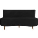 Ver imagem 3 de Sofá Chaise Living 2 Lugares 135cm Sala de Estar Istambul K01 Veludo Preto - Lyam Decor