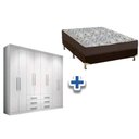 Ver imagem 1 de Cama Box Casal + Colchão D45 Ortobom + Guarda Roupa Master 8.6 Branco