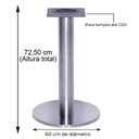 Ver imagem 2 de Mesa Beta Big Inox 75 Cm (alt) Disco Redondo Tampo Mdp Redondo 70 Cm (larg) X 2,50 Cm (alt) Preto