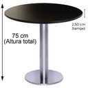 Ver imagem 4 de Mesa Beta Big Inox 75 Cm (alt) Disco Redondo Tampo Mdp Redondo 70 Cm (larg) X 2,50 Cm (alt) Preto