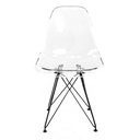 Ver imagem 3 de Cadeira Eames Eiffel Transparente com Base Preta para Sala de Jantar Cozinha e Escritório