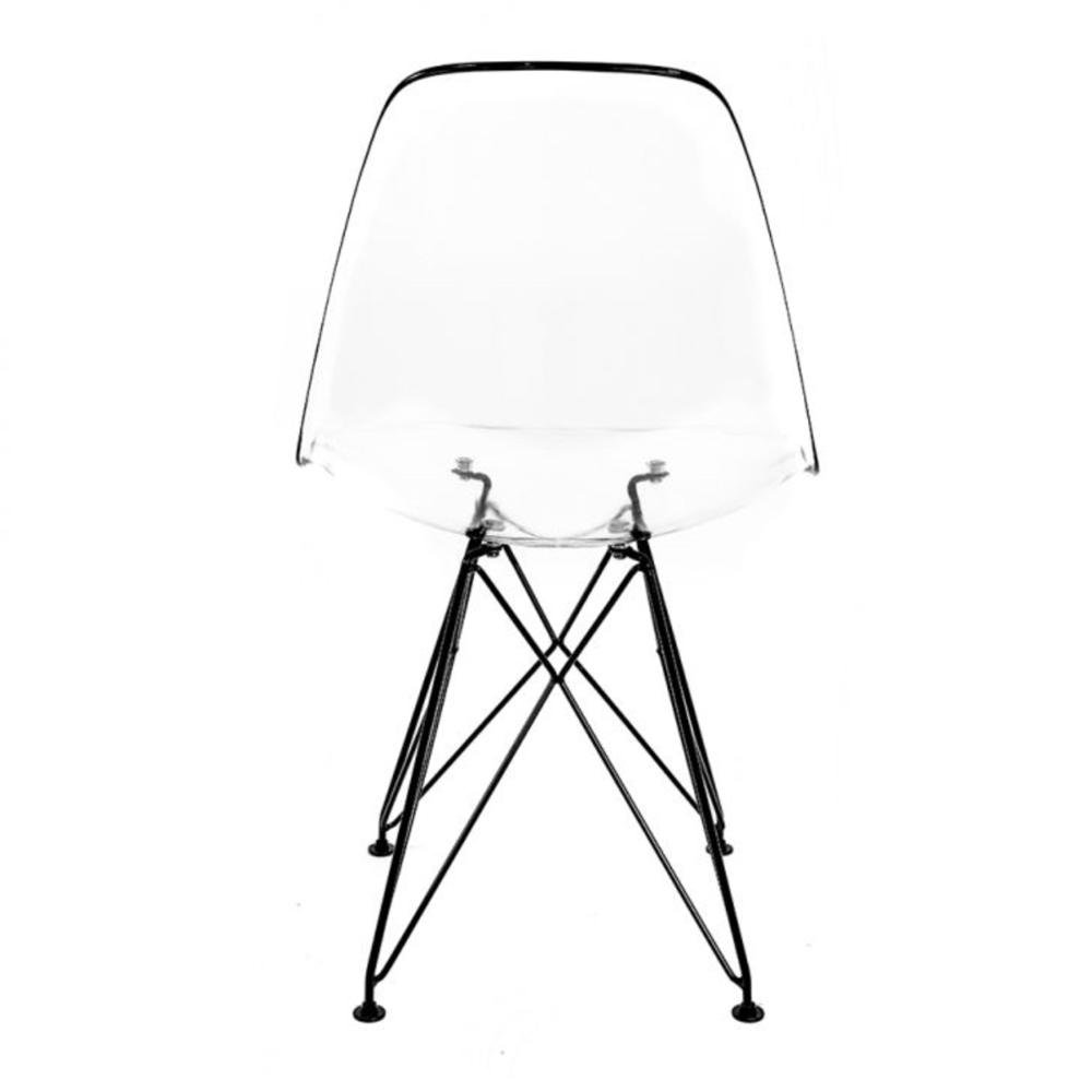 Cadeira Eames Eiffel Transparente Empório Tiffany Base Preta - 3