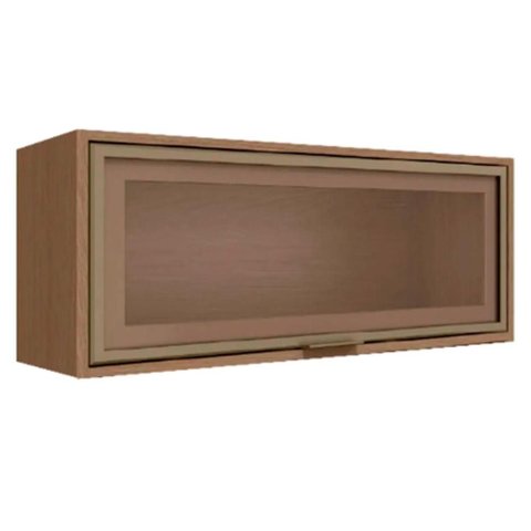Armario Aereo Cozinha 1 Porta Basculante 100% Mdf 80 Cm Vitória Carvalho/reflecta - Móveis Rimo