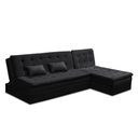 Ver imagem 2 de Sofá Cama 1 e 2 Lugares Natalia Suede Preto Madelina Decor