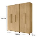 Ver imagem 4 de Guarda-Roupa Casal 5 Portas com Espelho Sapateira e 3 Gavetas Interna Munique Marrom/Cinamomo