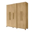 Ver imagem 1 de Guarda-Roupa Casal 5 Portas com Espelho Sapateira e 3 Gavetas Interna Munique Marrom/Cinamomo