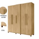 Ver imagem 5 de Guarda-Roupa Casal 5 Portas com Espelho Sapateira e 3 Gavetas Interna Munique Marrom/Cinamomo