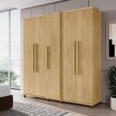 Ver imagem 3 de Guarda-Roupa Casal 5 Portas com Espelho Sapateira e 3 Gavetas Interna Munique Marrom/Cinamomo